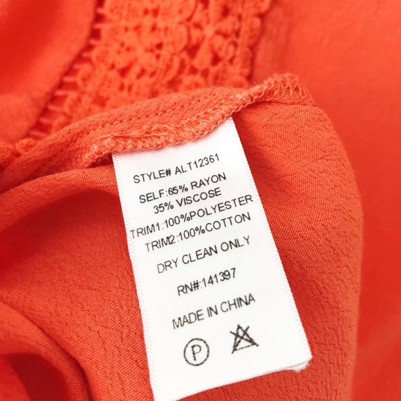 ASTR the Label Orange Lace Trim V-Neck Tank Top - Picture 5 of 7